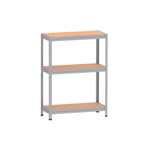 Estante De Aço Pesada Pandin Com 3 Prateleiras Em MDF - Larg. 900 X Prof. 400/600 X Alt. 1250 Mm