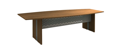 Mesa Para Reunião Semi-Oval Com 10 Lugares - Painel De Aço 2500 X 1100 X 740 Mm - Attuale | Impéria Premium 25 Mm