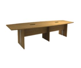 Mesa Para Reunião Semi-Oval Bipartida Com Rasgo Para Caixa De Tomada - Attuale | Impéria Premium 25 Mm