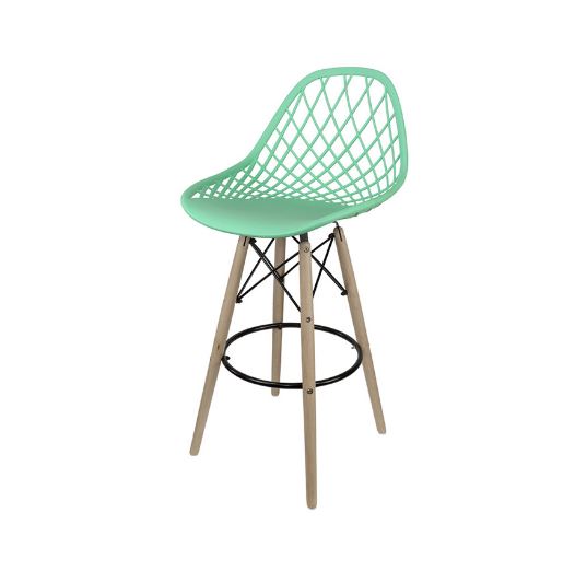 Banqueta Kaila PP Tiffany Base Madeira