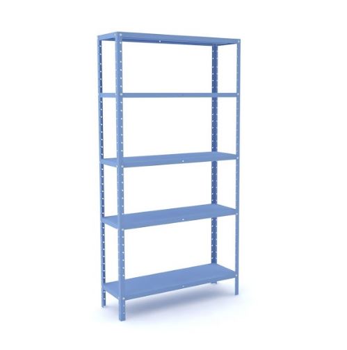 Estante De Aço Pandin Com 5 Prateleiras Na Cor Azul Dali Na Chapa 26 - Larg. 920 X Prof. 300 X Alt. 1800 Mm